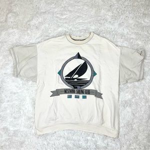 Vintage 90s‎ Sweater Material Crew Neck Tee size L
sailing club
